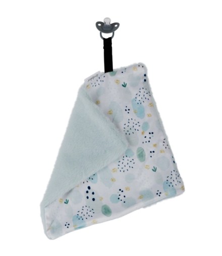 Doodalou Mint Cactus - Printed Minky Faux Fur Baby Pacifier Blanket