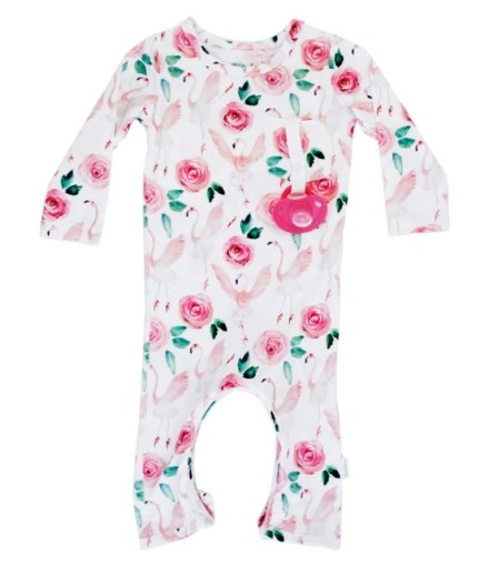Doodalou Bamboo Baby Romper – Pink Flamingos