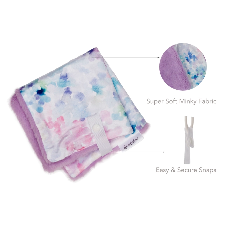 Doodalou Watercolor Pastel Dots - Printed Minky Faux Fur Paci Blanket - Image 2
