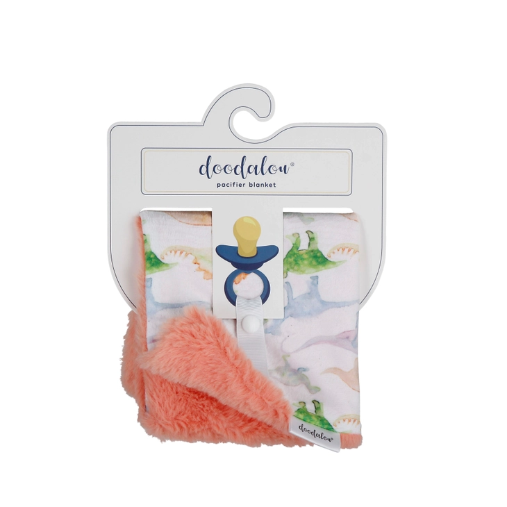 Doodalou Dinosaurs - Printed Minky and Faux Fur Baby Pacifier Blanket - Image 6