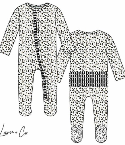 Allie Leopard Bamboo Ruffle Footie