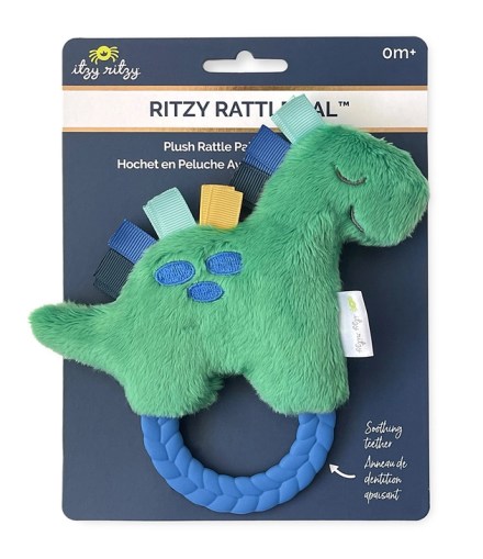 Dino Ritzy Rattle Pal™ Plush Rattle Pal with Teether