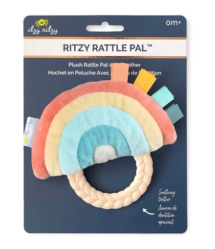 NEW Rainbow Ritzy Rattle Pal™ Plush Rattle Pal with Teether