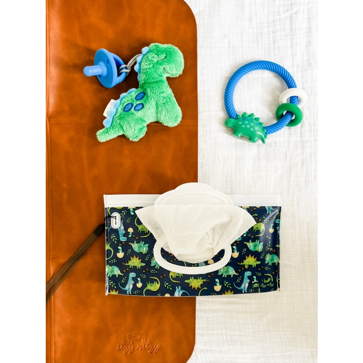 NEW Take and Travel Raining Dinos Pouch Reusable Wipes Case - Image 3