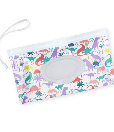 NEW Take and Travel Darling Dinos Pouch Reusable Wipes Case