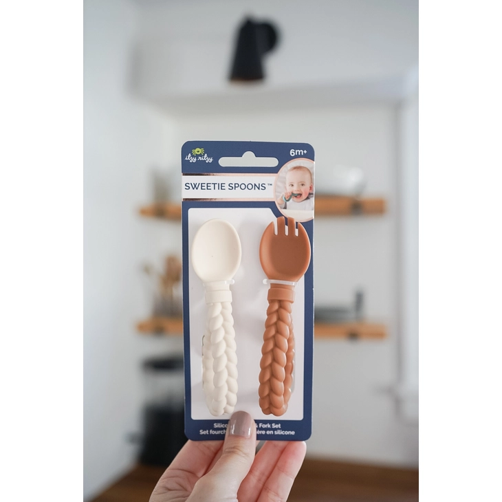 Buttercream + Toffee Sweetie Spoons™ Spoon + Fork Set - Image 6