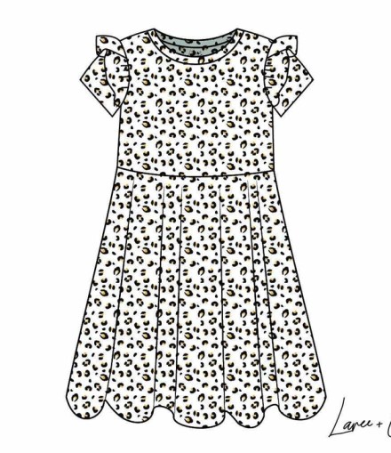 Allie Leopard Bamboo Ruffle Spin Dress