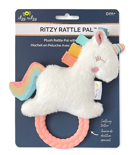 NEW Unicorn Ritzy Rattle Pal™ Plush Rattle Pal with Teether