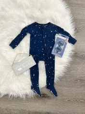 Logan Galaxy Bamboo Footie by Laree + Co