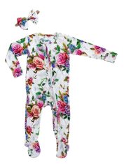 Wild Rose Ruffled Zippered Footie Pajamas Wild Rose Ruffled Zippered Footie Pajamas