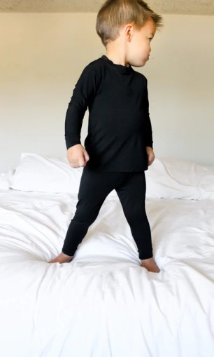 Babalus Black Two Piece Bamboo Pajamas